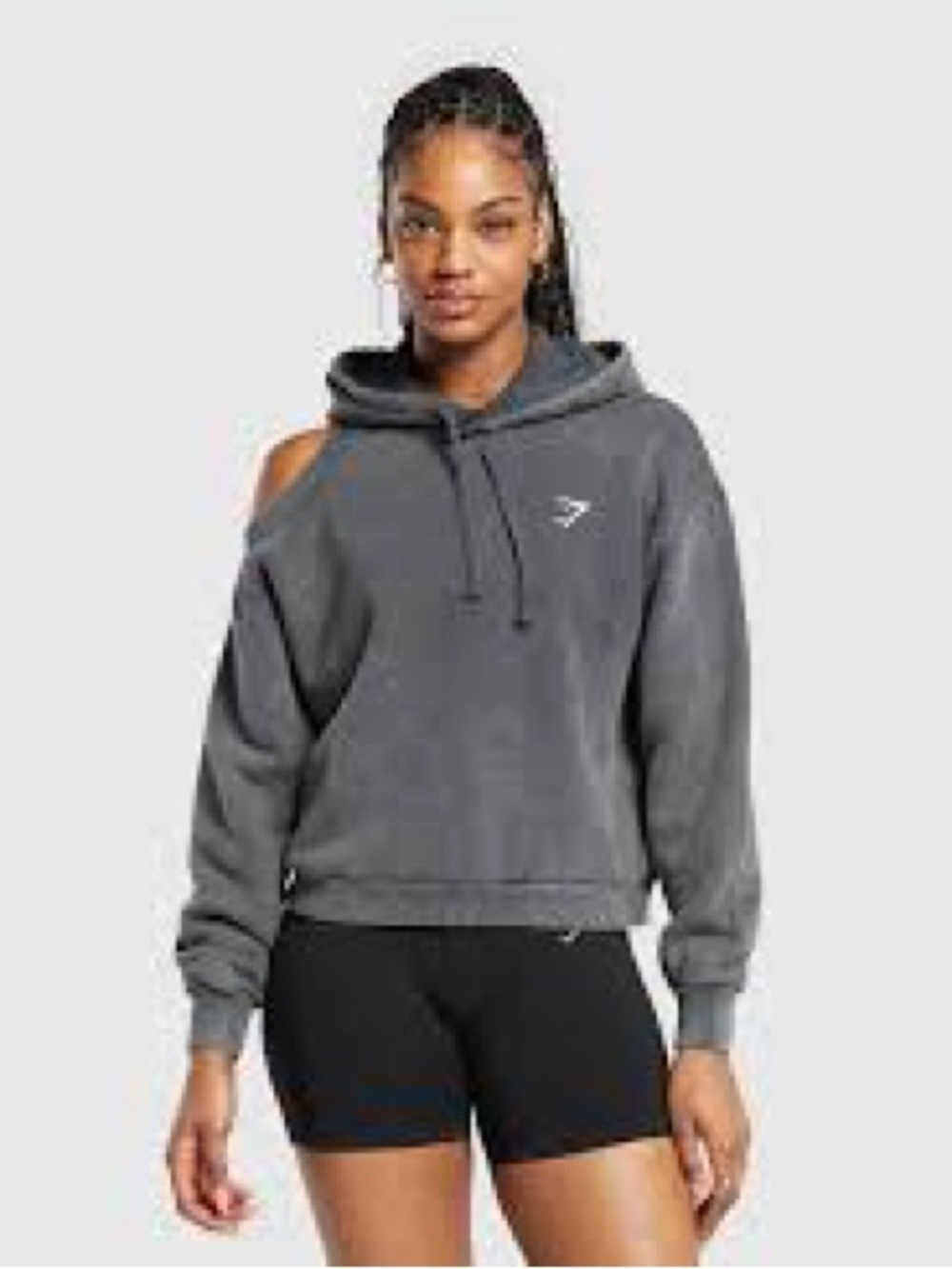 NWT Gymshark Washed Cut Out Hoodie | Black | Size M